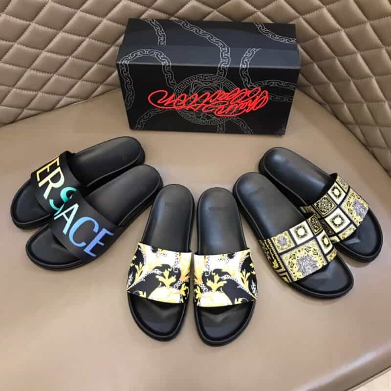 Versace范思哲   鞋面为3D打印牛皮经典男士拖鞋