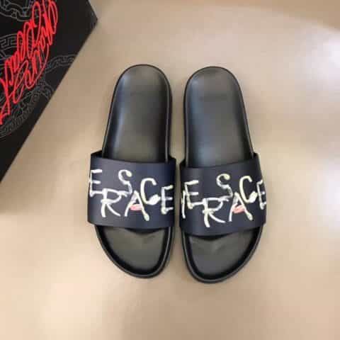 Versace范思哲   鞋面为3D打印牛皮经典男士拖鞋