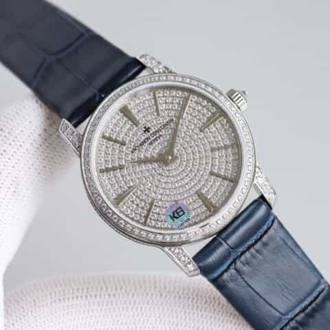  新品江诗丹顿满钻传袭超薄系列-Vacheron Constantin原装进口9015机芯腕表