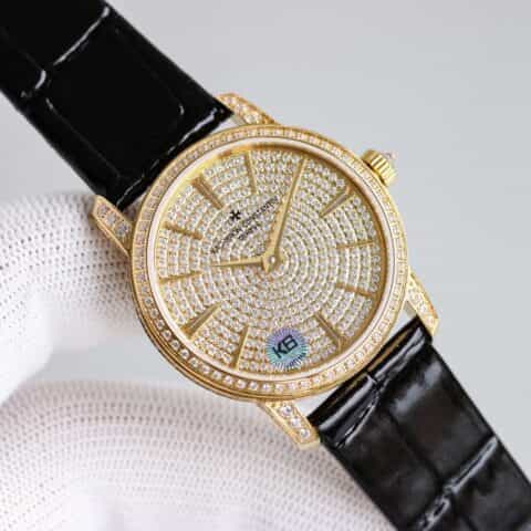  新品江诗丹顿满钻传袭超薄系列-Vacheron Constantin原装进口9015机芯腕表