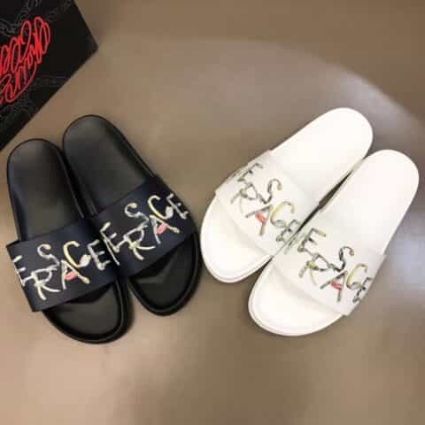 Versace范思哲   鞋面为3D打印牛皮经典男士拖鞋