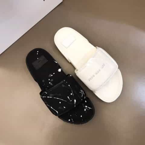 Celine塞琳   鞋面喷墨艺术涂鸦装饰帆布情侣拖鞋