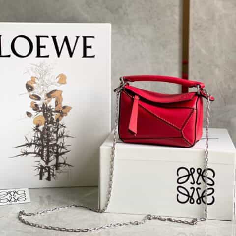 Loewe罗意威 Nano puzzle超迷你几何包 0338红色