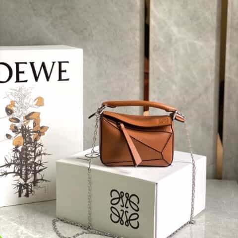 Loewe罗意威 Nano puzzle超迷你几何包 0338焦糖色