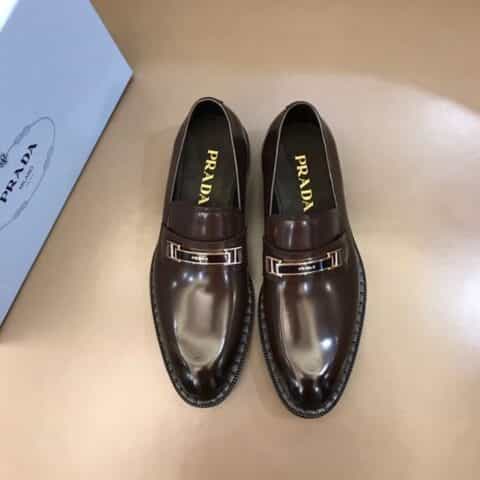 PRADA普拉达   进口头层牛皮原单男士正装商务皮鞋