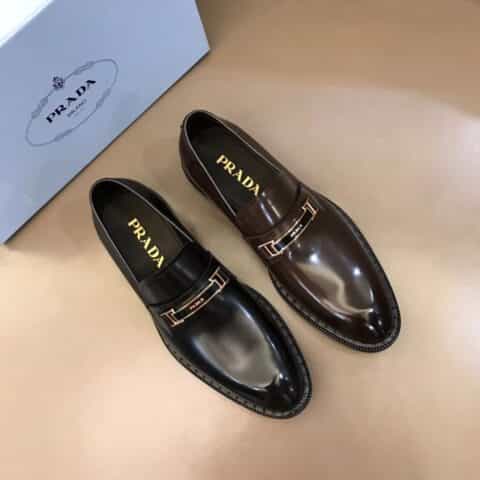 PRADA普拉达   进口头层牛皮原单男士正装商务皮鞋