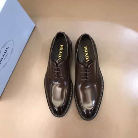 PRADA普拉达   进口头层牛皮原单男士正装商务皮鞋