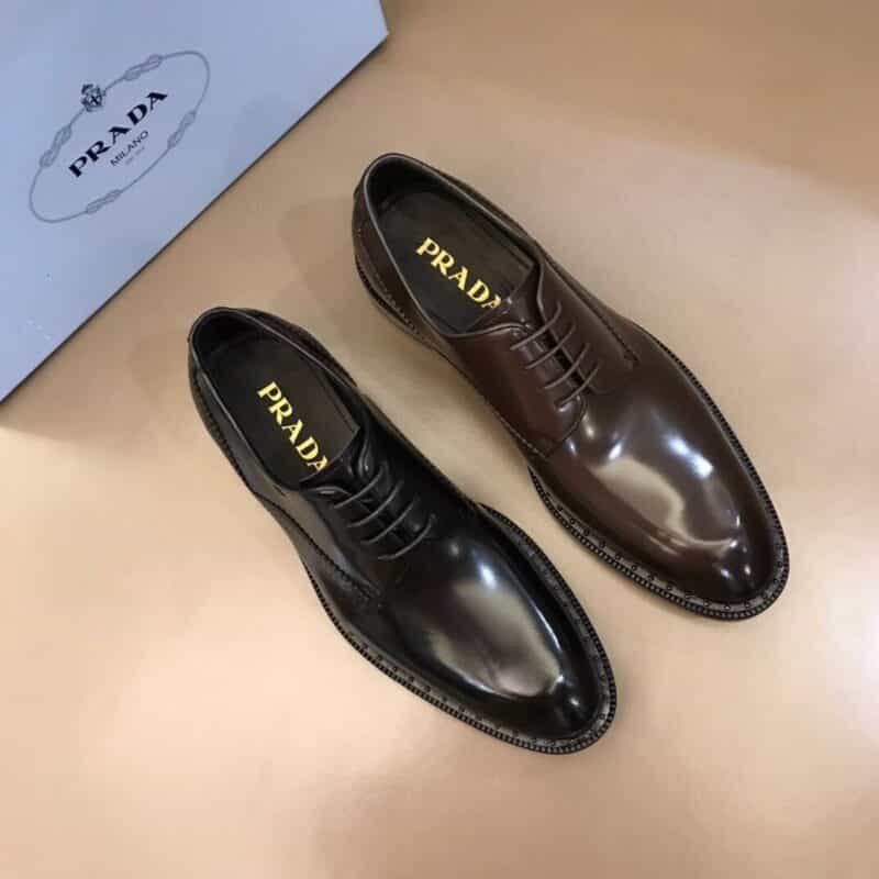 PRADA普拉达   进口头层牛皮原单男士正装商务皮鞋