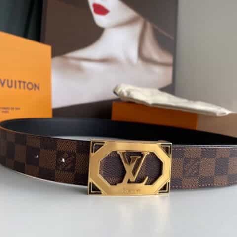 Louis Vuitton路易威登   精钢字母镂空内穿五金腰带3.5cm