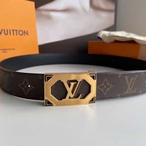 Louis Vuitton路易威登   精钢字母镂空内穿五金腰带3.5cm