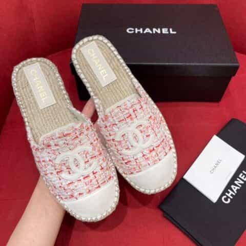 chanel香奈儿   毛线提花编织渔夫鞋半拖