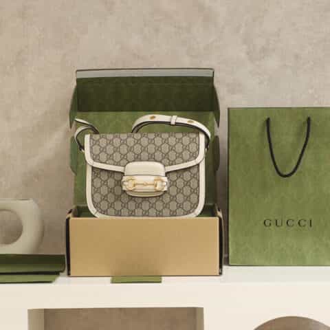 Gucci Horsebit 1955马鞍包 602204白色