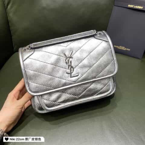 Saint laurent Ysl Niki Baby 22cm 583566亮银色