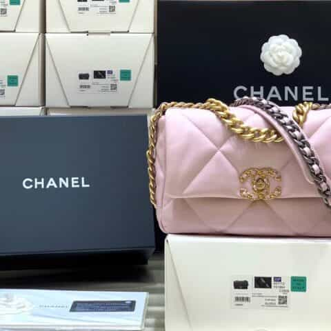 Chanel香奈儿 Flap 19Bag AS1160小号26CM樱花粉色