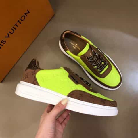 LV/路易威登    采面牛皮拼接印花牛仔帆布Beverly Hills男士运动鞋