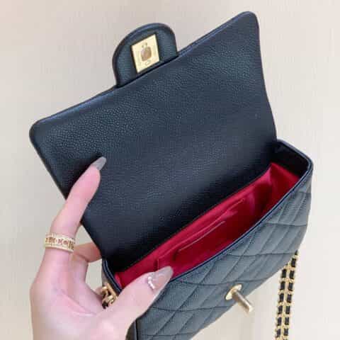 Chanel 2021早秋高级手工坊系列方胖子纪念版金币包 AS2528黑色