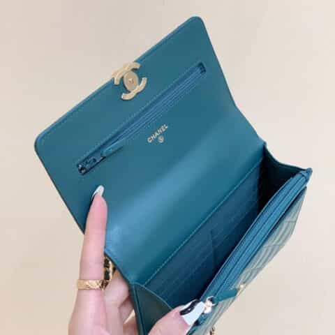 Chanel 2021早秋高级手工坊系列小金珠系列发财包 AP2289绿色