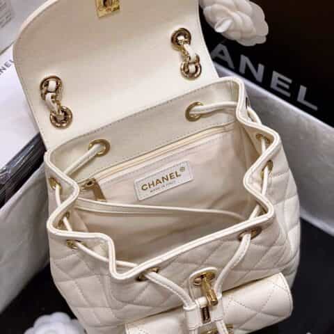 Chanel 小香2020早春新款双背包 AS1371白色