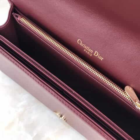 Dior 菱格纹经典款三合一 2094A酒红 羊皮