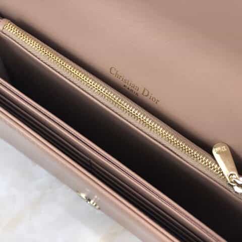 Dior 菱格纹经典款三合一 2094A豆沙粉 羊皮