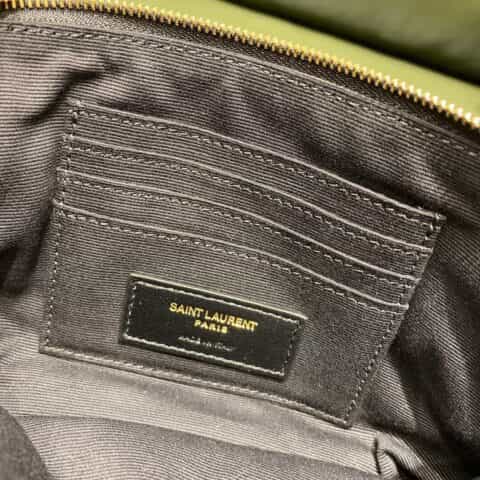 Saint laurent Ysl Becky菱形绗缝双拉链手拿包 608941黑色羊皮