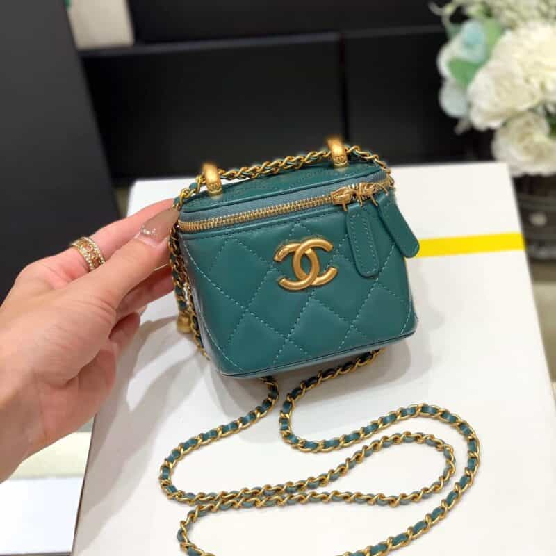 Chanel 高级手工坊双金珠系列盒子斜挎包 AP2292绿色