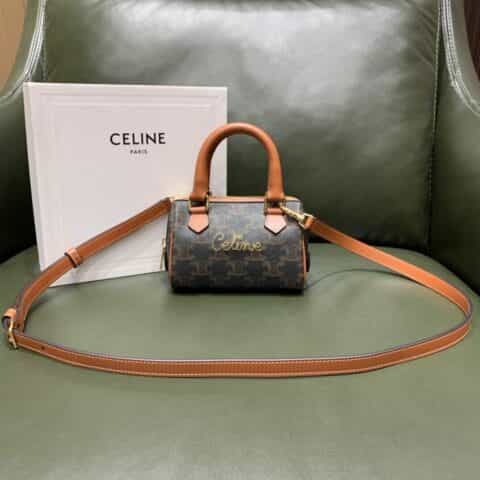 Celine Mini Boston 老花刺绣枕头包 196892