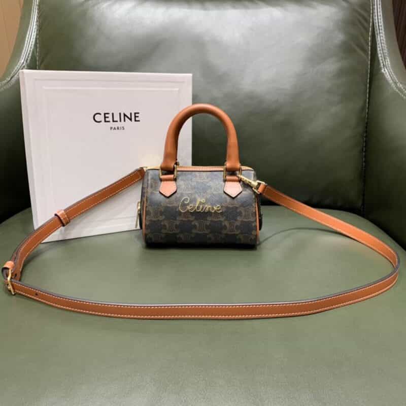 Celine Mini Boston 老花刺绣枕头包 196892