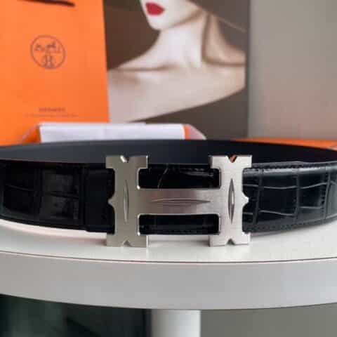 Hermès 爱马仕—Fareest皮带扣&进口牛皮压制鳄鱼纹牛皮腰带38厘米