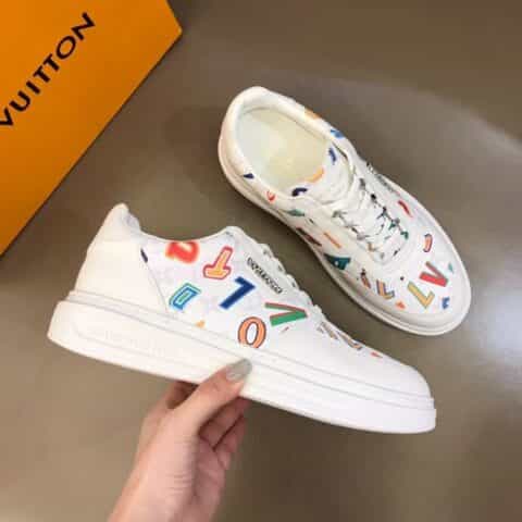 LV/路易威登   牛皮拼接印花牛仔帆布原单级Beverly Hills运动鞋