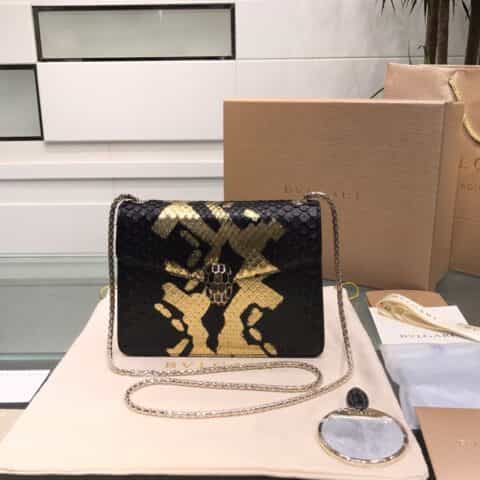BVLGARI宝格丽进口蟒蛇皮斜挎包61879