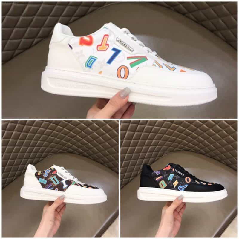 LV/路易威登   牛皮拼接印花牛仔帆布原单级Beverly Hills运动鞋