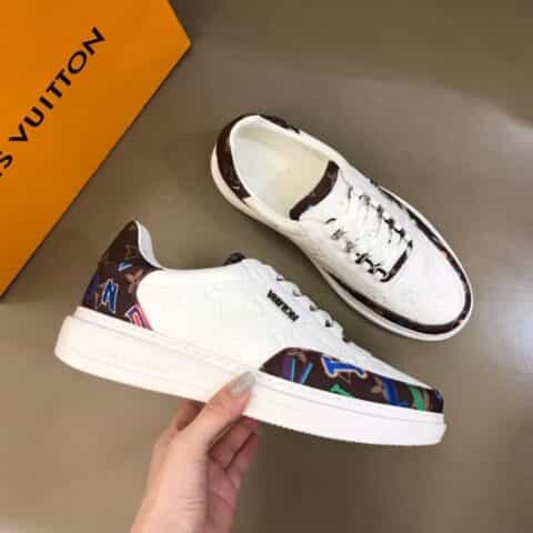 LV/路易威登   牛皮拼接印花牛仔帆布原单级Beverly Hills运动鞋