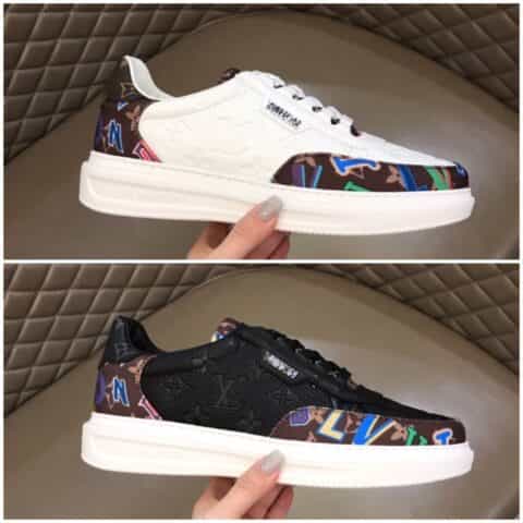 LV/路易威登   牛皮拼接印花牛仔帆布原单级Beverly Hills运动鞋