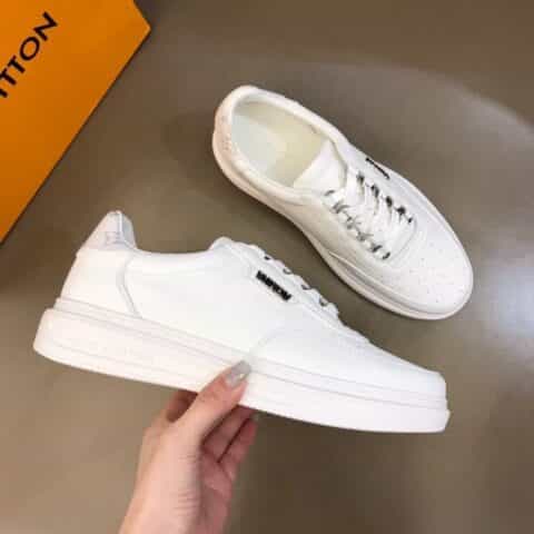 LV/路易威登 牛皮拼接印花牛仔帆布原单级Beverly Hills运动鞋