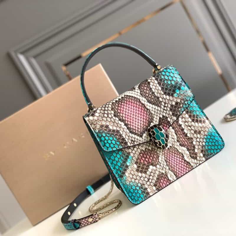 BVLGARI宝格丽Serpenti Forever 蟒蛇皮手提单肩斜挎包38329