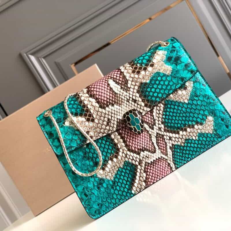 BVLGARI宝格丽Serpenti Forever 蟒蛇皮单肩斜挎包38326