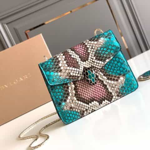 BVLGARI宝格丽Serpenti Forever 蟒蛇皮单肩斜挎包61879