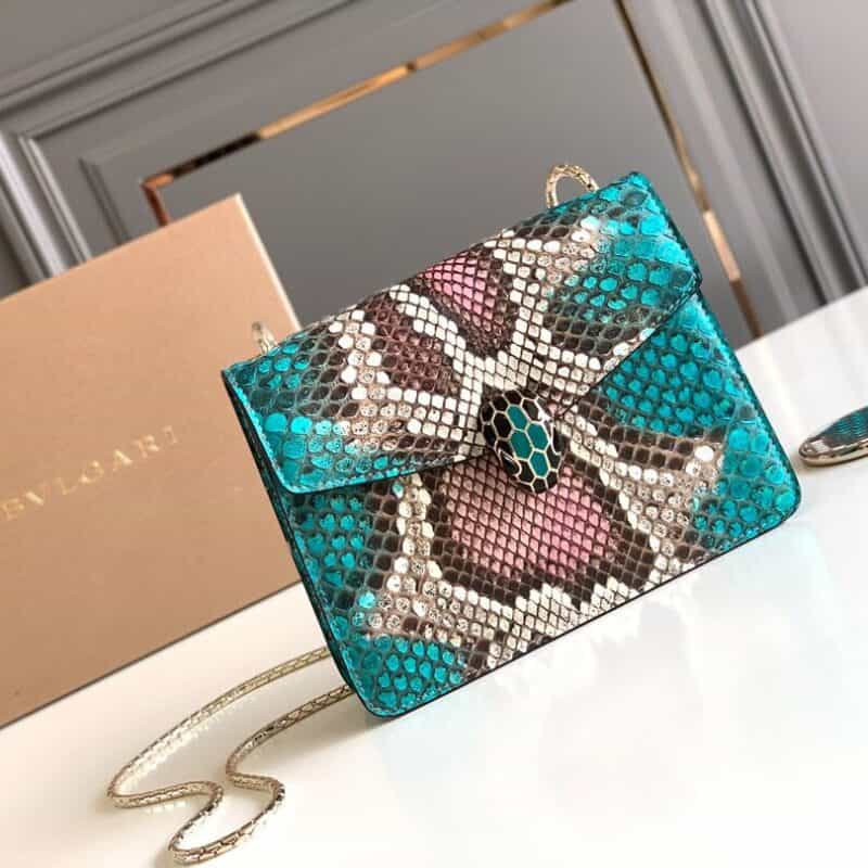 BVLGARI宝格丽Serpenti Forever 蟒蛇皮单肩斜挎包61879