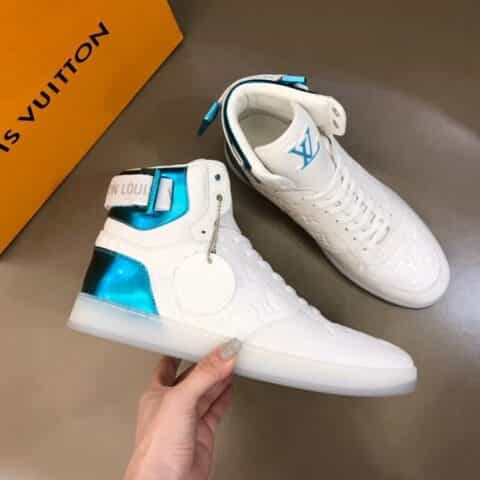 LV/路易威登   粒面小牛皮男士RIVOLI高帮运动靴