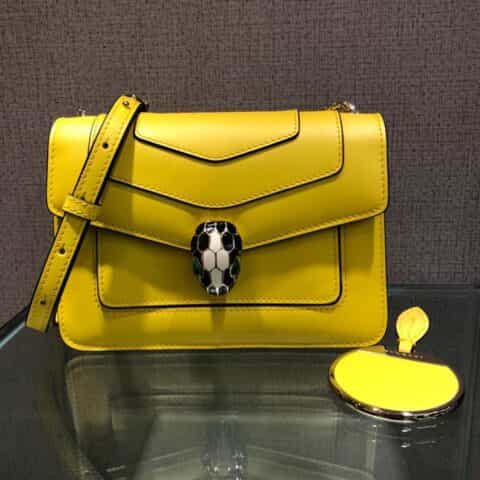 BVLGARI宝格丽雏菊黄小牛皮单肩斜挎包289672