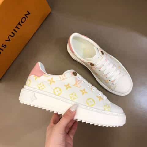 LV/路易威登   小牛皮烘托闪耀金属厚底情侣运动鞋