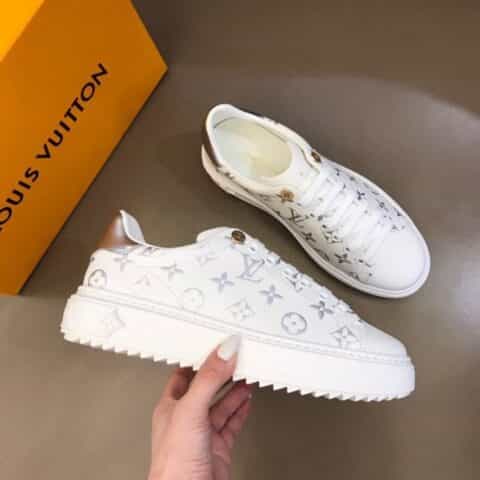 LV/路易威登   小牛皮烘托闪耀金属厚底情侣运动鞋