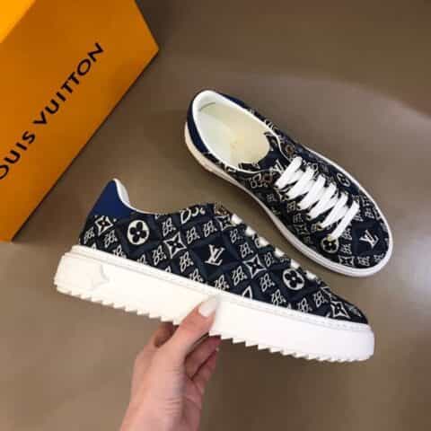 LV/路易威登   小牛皮烘托闪耀金属厚底情侣运动鞋