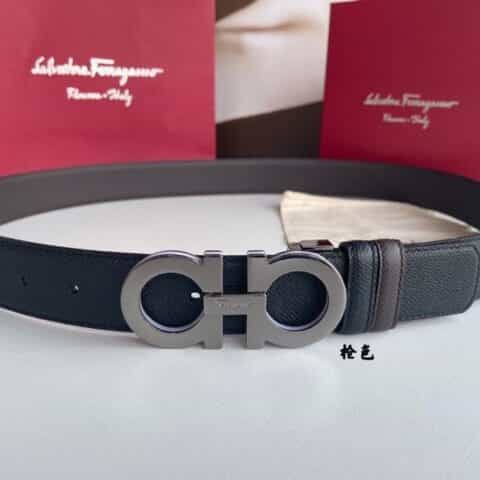 Ferragamo菲拉格慕    经典三层夹心金属扣3.5cm腰带