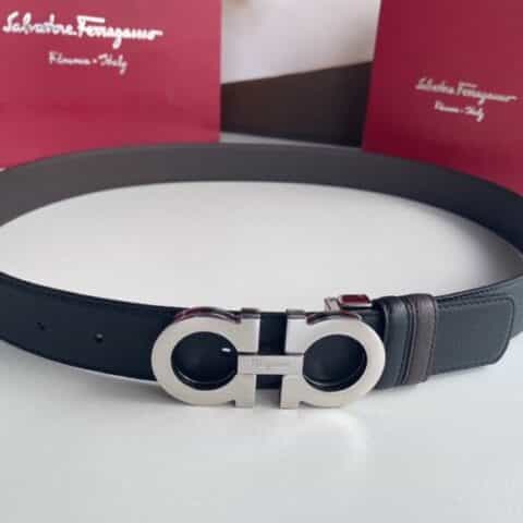 Ferragamo菲拉格慕    经典三层夹心金属扣3.5cm腰带