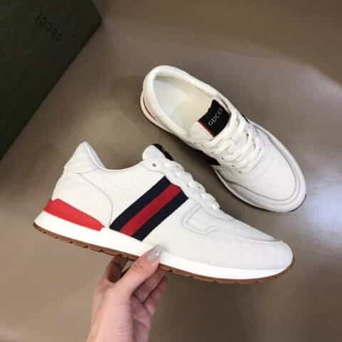 Gucci古驰   进口压纹小牛皮G家男士GG运动鞋