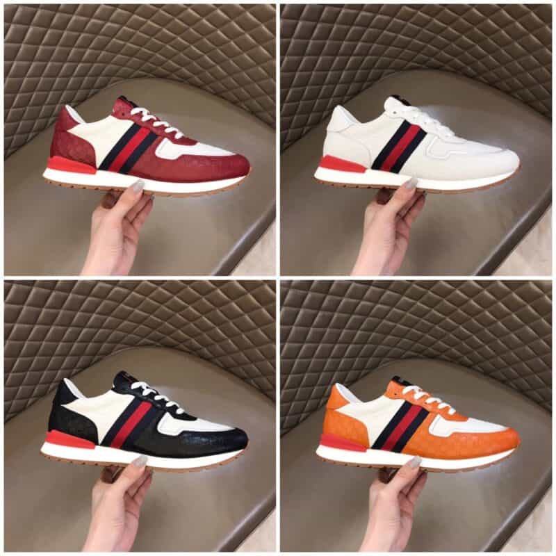 Gucci古驰   进口压纹小牛皮G家男士GG运动鞋