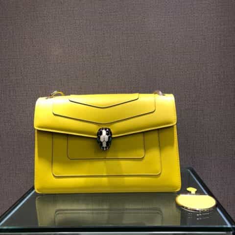 BVLGARI宝格丽雏菊黄小牛皮单肩斜挎包38326