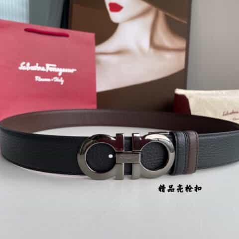 Ferragamo菲拉格慕男士3.5cm精品金属扣腰带